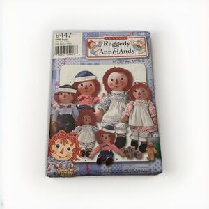 Simplicity 9447 Raggedy Ann Andy Doll Clothing Sewing Pattern 15 26 36 Classic